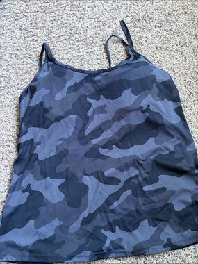 Old Navy Black & Gray Camo Cami Tank